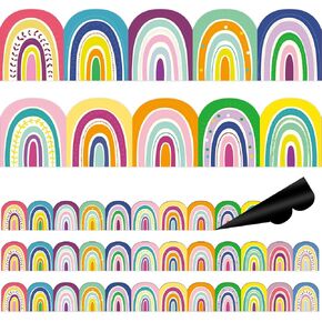 16PCS Magnetic Border Rainbow Die-Cut Magnetic Classroom Decoration Boho Bulletin Board Decor