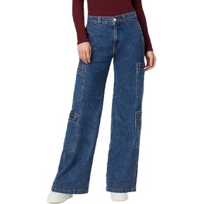 HUDSON Women's High-Rise Welt Pocket Cargo Wide Leg