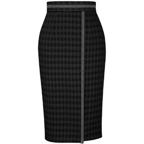 Womens Embossed Jacquard Trim Skirt