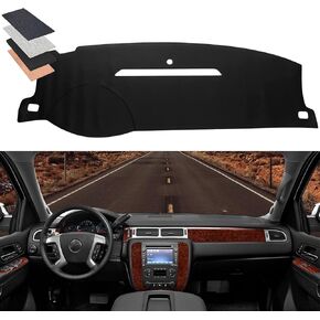BDFHYK Dashboard Dash Cover PU Dash Mat Compatible with 2007-2013 Silverado and Sierra, 2007-2014 Tahoe Suburban Avalanche and Yukon