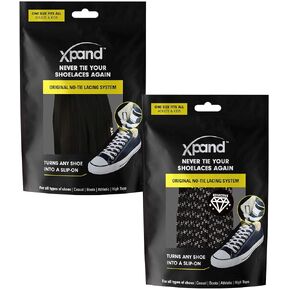 نظام أربطة أحذية Xpand بدون أربطة بأربطة مرنة - مقاس واحد يناسب جميع أحذية البالغين والأطفال (عبوة من قطعتين) in Kuwait