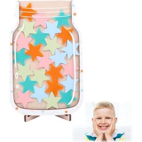 Star Reward Jar System for Kids, Personalized Pastel Stars Reward Jar for Students, Incentive Jar for Classroom Responsibility (C)