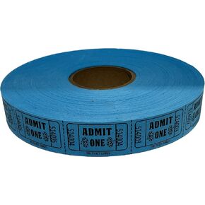 The Ticket Gurus-2000 Blue Admit One Single Roll Consecutively Numbered Raffle Tickets
