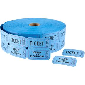 MACO Double Roll - Ticket/Keep This Coupon - Tickets, 1 x 2 Inches, Blue, 2000 Per Roll (18-621)