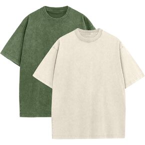 Mens Oversized T Shirts Acid Wash Loose Fit Vintage Washed Tee Shirt Short Sleeve Streetwear Casual T-Shirts