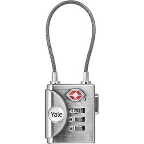 Yale TSA Approved Cable Luggage Locks with Combination for Travel, Backpack, Suitcase, and Accessories Steel