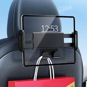 for Tesla Model 3 Headrest Hooks with Tablet and Phone Holder, for Model Y Accessories 2024 2023 2022 2021, Compat with Model X 2023 Car Purse Holder Back Seat Organizer Bag Hooks Purse Hanger