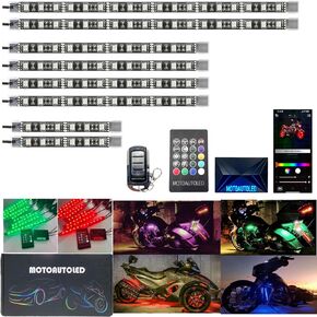 12 قطعة RGB دراجة نارية LED Underglow عدة شرائط مقاوم للماء متعدد الألوان الموسيقى لهجة ضوء APP الفرامل إشارة التحكم عن بعد الملحقات ل ATV Can-Am Harley Davidson Honda Kawasaki سوزوكي