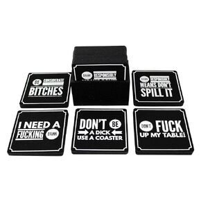 Funny Coasters for Drinks, Set of 10 (4 x 4 Inch, 5mm Thick) - Bar Accessories for The home bar set, Absorbent Felt Drink Coasters The ideal man cave accessories