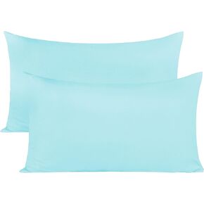 Aqua Blue Toddler Travel Pillowcases 12 x 16 Inches Travel Pillowcases 800 Thread Count Egyptian Cotton Set of 2 Pillowcase with Zipper Closure Mini Pillow Cases for Sleeping