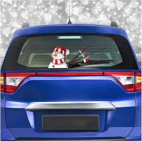 Christmas Decor Rear Wiper Decal, Santa Claus Waving Arm Wiper Stickers, Waterproof Self Adhesive Santa Claus Elk Decoration, 7 Models Rear Windshield Wiper Decal Tags for Car Vehicle SUV (A)