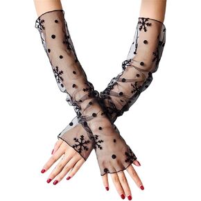Long Fingerless Gloves Y2K Arm Sleeves for Women