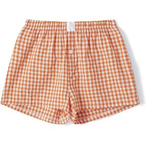 Y2k Women Plaid Gingham Boxer Shorts Wide Leg Checkered Striped Pajama Boxers Low Rise Lounge Pj Bottoms Sleep