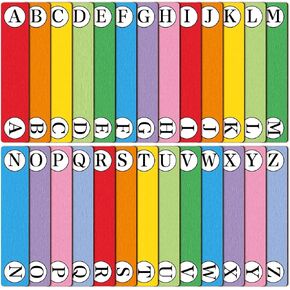 26 Pcs Back to School Classroom Library Alphabet Book Dividers Wooden Vinyl Record Dividers Organizer Separators 26 Assorted Color LP Alphabetical A-z Dividers Bookshelf Markers for Shelves