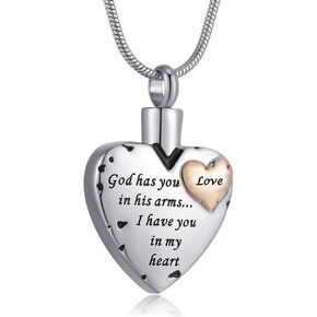 Heart Urn Necklace for Ashes Women Men Cremation Jewelry for Ashes Cremation Necklace In Memory of Loved One Grandpa Grandma Dad Mom Uncle Aunt Brother Sister Daughter Son