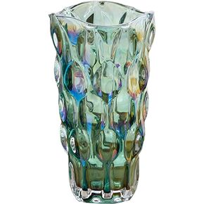 Modern Crystal Clear Glass Vase for Flower Tall Home Centerpieces Decoration (Brown)