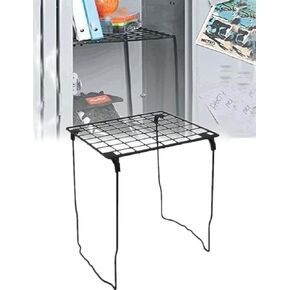 Foldable Student Locker Shelf Organizer, Fits for 12 Inch Width Lockers, Back to School Supply (Black)
