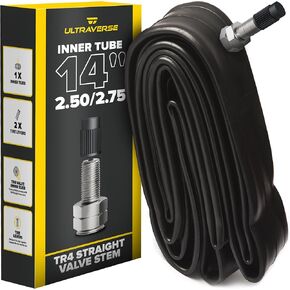 14, 17, 18,19, 21 inch Inner Tubes with TR4 Reinforced Valve and Straight Stem for Mini Dirt Bikes, Pit Bikes, Motorcycles, and E-Bikes