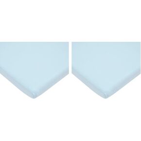 TL Care 15" x 33" Fitted Bassinet Sheet, 100% Natural Cotton Supreme Jersey Knit, Blue, Soft Breathable, for Boys and Girls (Pack of 2)