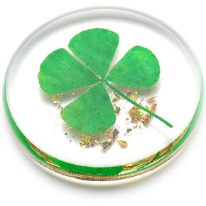 Real Four Leaf Clover, Authentic 4 Leaf Clover Good Luck Charm 1.25", Ideal for Gifts, Lucky Charm Clover For Family (Including Gold Leaf)