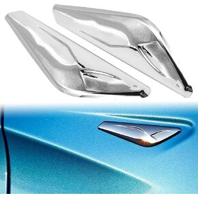 Front Side Fender Chrome Trim Finisher Compatible with BMW X3 F25 X4 F26 2013-2017 Replace 51117338570 51117338569 Right Left Side Fender Chrome Panel Marker Finisher 2 Pcs