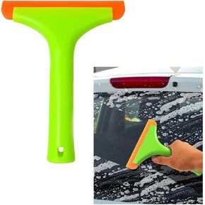 Small Silicone Car Window Squeegee, Mini Auto Windshield Water Blade Scraper Tool, All-Purpose Window Tint Squeegee Wiper for Mirror Home Cleaning, Car Accessories (Light Green)