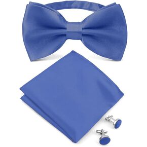 Bow Ties for Men,Pre-Tied Bow Tie Pocket Square and Cufflinks Set with Delicate Box