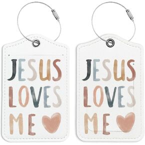 Jesus Luggage Tags for Suitcases, Luggage Tag, Jesus Loves Me, Christian Gifts, Back to School, Trendy Girly 2 Pack Travel Luggage Tag, Teen Girls Gifts Suitcase Tags in Kuwait