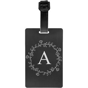 Letter H Luggage Tag for Suitcase Women Men Travel Bag Baggage Labels Name ID Address Card Identifiers PVC Black