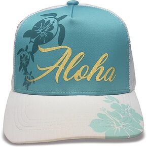 Island Caps Hawaiian Inspired Baseball Hats (Hibiscus Honu)