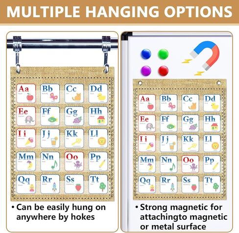 6Pcs Classroom Magnetic Pocket Chart Mini Hanging Scheduling Pocket Chart Management Back to School Resources for Preschool Kids Sentence Strips Cards Home Office Supplies 17 x 14in in Saudi Arabia