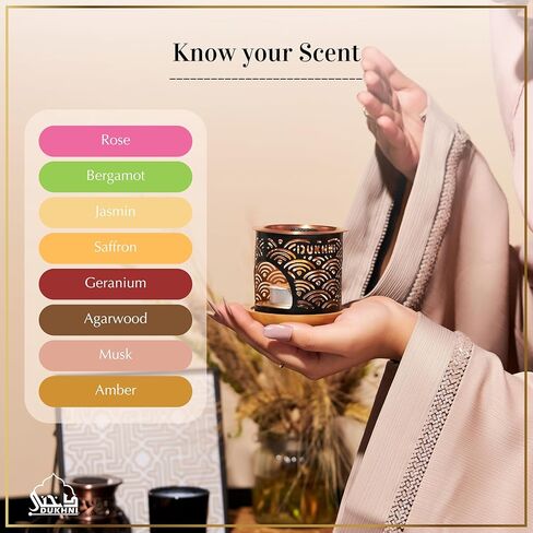 علبة وموقد عود بخور منوع عود بخور مبخردان by Dukhni | علبة متنوعة | 20 قطعة بخور | طقم المبتدئين | البخور العربي الأصيل | ديكور رمضاني مثالي وسلال هدايا العيد in Kuwait