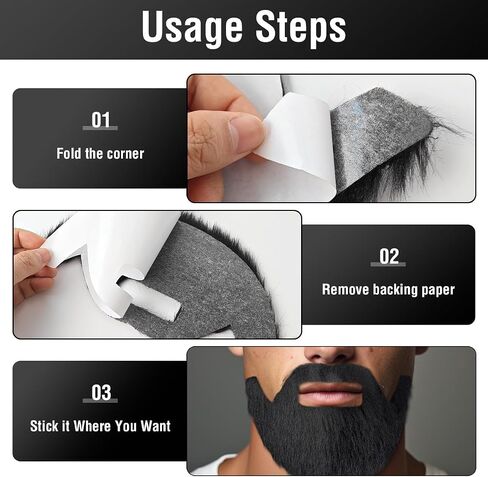 Self Adhesive Fake Mustaches, Novelty Fake Beard, False Facial Hair for Cosplay Costume and Festival Party-Style 2 in Saudi Arabia