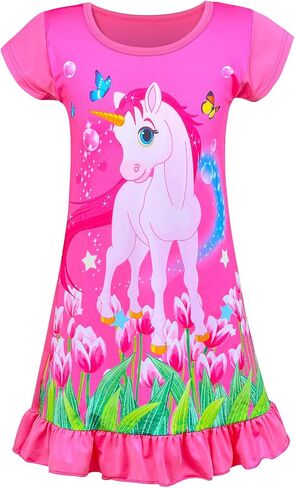 Sylfairy Girls Nightgowns, Unicorn Nightgown Princess Pajama Dresses for Girls Sleepwear Nightie in Saudi Arabia