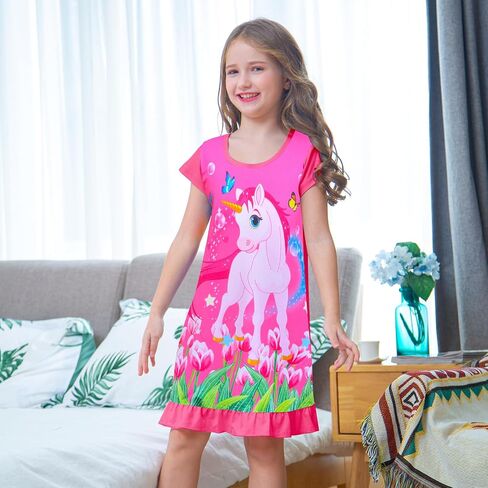 Sylfairy Girls Nightgowns, Unicorn Nightgown Princess Pajama Dresses for Girls Sleepwear Nightie in Saudi Arabia
