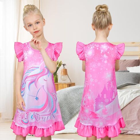 Sylfairy Girls Nightgowns, Unicorn Nightgown Princess Pajama Dresses for Girls Sleepwear Nightie in Saudi Arabia