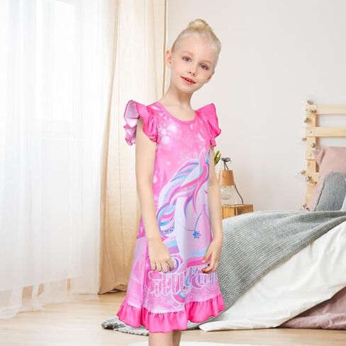Sylfairy Girls Nightgowns, Unicorn Nightgown Princess Pajama Dresses for Girls Sleepwear Nightie in Saudi Arabia