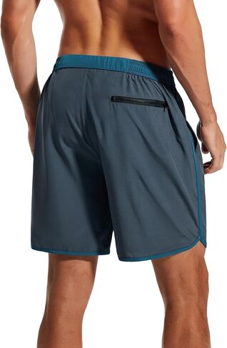 SILKWORLD 2 in 1 Mens Board Shorts Quick Dry Swimming Shorts Suits with Compression Liner in Saudi Arabia