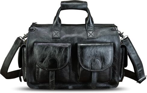 Genuine Leather Messenger Bag and Briefcase Purse for Men Real Leather Shoulder Bag Top Handle Satchel Purse for Laptop Strap in Saudi Arabia