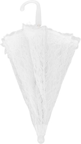 الأبيض الزفاف الدانتيل مظلة شمسية الحرفية الزهور الدانتيل التطريز مظلة خمر لحفل الزفاف، حزب زي، الدعائم الصورة، الأطفال مرحلة الأداء الزخرفية مظلة الديكور in Kuwait