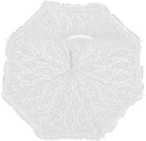 الأبيض الزفاف الدانتيل مظلة شمسية الحرفية الزهور الدانتيل التطريز مظلة خمر لحفل الزفاف، حزب زي، الدعائم الصورة، الأطفال مرحلة الأداء الزخرفية مظلة الديكور in Kuwait