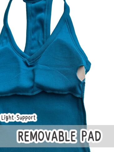 Danysu V Neck Racer Back Tank Top for Women Padded Ribbed Long Tank Fitted Basic Cami Tops in Kuwait