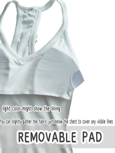 قميص Danysu برقبة على شكل حرف V Racer Back للنساء، قمصان كامي أساسية مبطنة ومضلعة طويلة in Kuwait