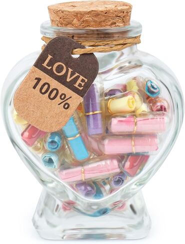 Capsule Letters Message in a Bottle Glass，Capsule Message Pills/Love Letter/Cute Gifts Ideas for Boyfriend/Girlfriend. (Transparent 120PCS) in Saudi Arabia