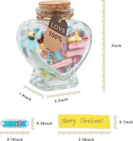 Capsule Letters Message in a Bottle Glass，Capsule Message Pills/Love Letter/Cute Gifts Ideas for Boyfriend/Girlfriend. (Transparent 120PCS) in Saudi Arabia
