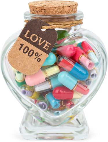 Capsule Letters Message in a Bottle Glass，Capsule Message Pills/Love Letter/Cute Gifts Ideas for Boyfriend/Girlfriend. (Transparent 120PCS) in Saudi Arabia