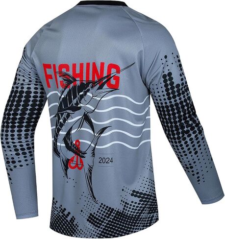 Weimostar Fishing Shirts for Men Long Sleeve Sun Protection Funny Tee T-Shirt in Kuwait