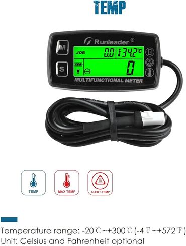 عداد ساعة تاش متعدد الوظائف من Runleader، مقياس درجة حرارة المحرك، تنبيه دورة في الدقيقة/درجة الحرارة، تذكير بالصيانة، إعداد الساعات الأولية للدراجات الهوائية، مولد ضاغط جرار العشب، عربة الثلج التي تعمل بالغاز in Kuwait