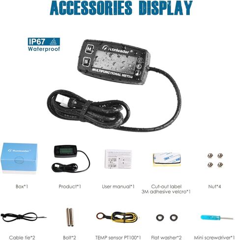 عداد ساعة تاش متعدد الوظائف من Runleader، مقياس درجة حرارة المحرك، تنبيه دورة في الدقيقة/درجة الحرارة، تذكير بالصيانة، إعداد الساعات الأولية للدراجات الهوائية، مولد ضاغط جرار العشب، عربة الثلج التي تعمل بالغاز in Kuwait