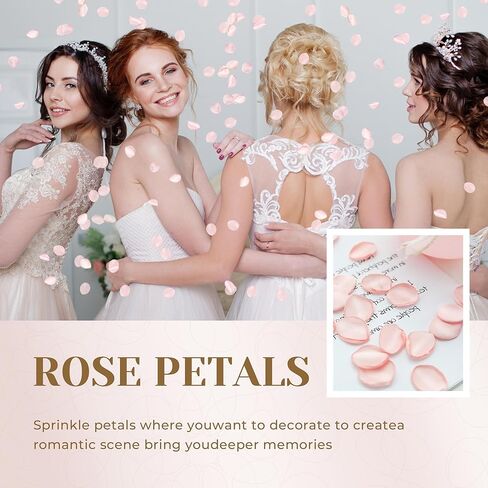 300 قطعة من الزهور الاصطناعية من Der Rose بتلات الورد الحريرية بتلات الزهور المتناثرة لقطع مركزية للممر وحلويات الحفلات وديكورات المنزل والزفاف in Kuwait
